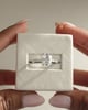 Platinum | 9x7mm Elongated Cushion Moissanite | Lab Diamond side stones