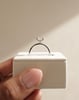 Platinum | 8x6mm Elongated Cushion Moissanite | Lab Diamond side stones