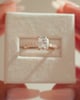 18k Rose Gold | 8x6mm Elongated Cushion Moissanite | Lab Diamond side stones