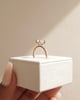 18k Rose Gold | 8x6mm Elongated Cushion Moissanite | Lab Diamond side stones