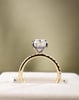 18k Yellow Gold / Platinum | 9x7.5mm Elongated Cushion Moissanite | Lab Diamond side stones