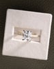 18k Yellow Gold / Platinum | 9x7.5mm Elongated Cushion Moissanite | Lab Diamond side stones