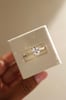 18k Yellow Gold / Platinum | 8x6mm Elongated Cushion Moissanite | Lab Diamond side stones