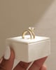 18k Yellow Gold | 10x7mm Pear Moissanite | Lab Diamond side stones