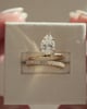 18k Yellow Gold | 10x7mm Pear Moissanite | Lab Diamond side stones