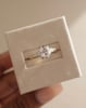 18k Yellow Gold / Platinum | 8x6mm Elongated Cushion Moissanite | Lab Diamond side stones