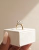 18k Yellow Gold / Platinum | 8x6mm Elongated Cushion Moissanite | Lab Diamond side stones