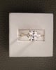 18k Yellow Gold | 9x7mm Elongated Cushion Moissanite | Lab Diamond side stones