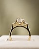 18k Yellow Gold | 9x7mm Elongated Cushion Moissanite | Lab Diamond side stones