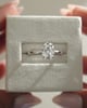Platinum | 9x6.5mm Oval Moissanite | Lab Diamond side stones