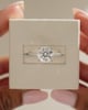 Platinum | 9mm Round Moissanite | Lab Diamond side stones