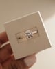 18k Rose Gold | 8mm Round Moissanite | Lab Diamond side stones