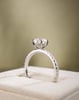 Platinum | 7mm Round Moissanite | Lab Diamond side stones