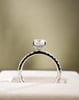 Platinum | 7mm Round Moissanite | Lab Diamond side stones