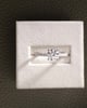 Platinum | 7mm Round Moissanite | Lab Diamond side stones