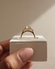 18k Yellow Gold | 9x7mm Elongated Cushion Moissanite | Lab Diamond side stones