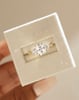 18k Yellow Gold | 8x6mm Elongated Cushion Moissanite | Lab Diamond side stones