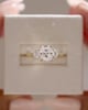18k Yellow Gold | 8x6mm Elongated Cushion Moissanite | Lab Diamond side stones