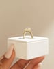 18k Yellow Gold | 8x6mm Elongated Cushion Moissanite | Lab Diamond side stones