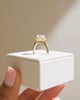 18k Yellow Gold | 8x6mm Elongated Cushion Moissanite | Lab Diamond side stones