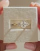 18k Yellow Gold | 8x6mm Elongated Cushion Moissanite | Lab Diamond side stones