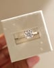 18k Yellow Gold / Platinum | 7.5mm Cushion Moissanite | Lab Diamond side stones