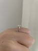 Platinum | 11x5.5mm Elongated Hexagon Moissanite | Lab Diamond side stones