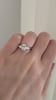 Platinum | 11x5.5mm Elongated Hexagon Moissanite | Lab Diamond side stones