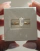 18k Yellow Gold | 11x5.5mm Elongated Hexagon Moissanite | Lab Diamond side stones