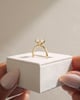 18k Yellow Gold | 11x5.5mm Elongated Hexagon Moissanite | Lab Diamond side stones