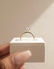 18k Yellow Gold / Platinum | 12x6mm Elongated Hexagon Moissanite | Lab Diamond side stones
