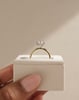 18k Yellow Gold / Platinum | 13x6.5mm Elongated Hexagon Moissanite | Lab Diamond side stones