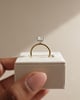 18k Yellow Gold / Platinum | 9x7mm Emerald Moissanite | Lab Diamond side stones