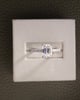 Platinum | 8x6mm Emerald Moissanite | Lab Diamond side stones
