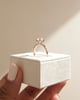 18k Rose Gold | 8x6mm Oval Moissanite | Lab Diamond side stones