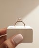 18k Rose Gold | 8x6mm Oval Moissanite | Lab Diamond side stones