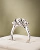 Platinum | 8.5mm Round Moissanite | Moissanite side stones