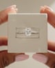 Platinum | 8x6mm Radiant Moissanite | Lab Diamond side stones
