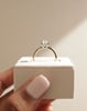 18k Yellow Gold / Platinum | Low Set | 9x6.5mm Oval Moissanite | Lab Diamond side stones