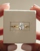18k Yellow Gold / Platinum | Low Set | 9x6.5mm Oval Moissanite | Lab Diamond side stones