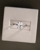 Platinum | Low Set | 9x6.5mm Oval Moissanite | Lab Diamond side stones