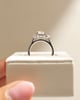 Platinum | 8x6mm Radiant Moissanite | Lab Diamond side stones