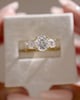 18k Yellow Gold | 9x7mm Oval Moissanite | Moissanite side stones