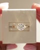 18k Yellow Gold | 8mm Round Moissanite | Lab Diamond side stones