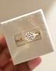 18k Yellow Gold | 8mm Round Moissanite | Lab Diamond side stones