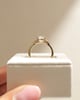 18k Yellow Gold | 8mm Round Moissanite | Lab Diamond side stones