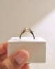 18k Yellow Gold | 8mm Round Moissanite | Lab Diamond side stones