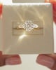 18k Yellow Gold | 8mm Round Moissanite | Lab Diamond side stones