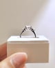 Platinum | 8.5mm Round Moissanite | Lab Diamond side stones