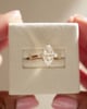 18k Yellow Gold | 12x6mm Marquise Moissanite | Lab Diamond side stones